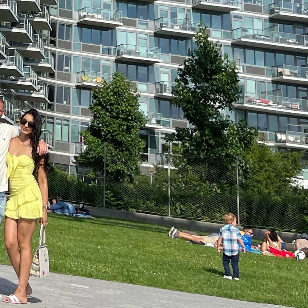 Strapless yellow dress